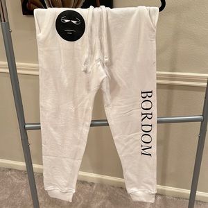 Black and white BORDOM sweatpants